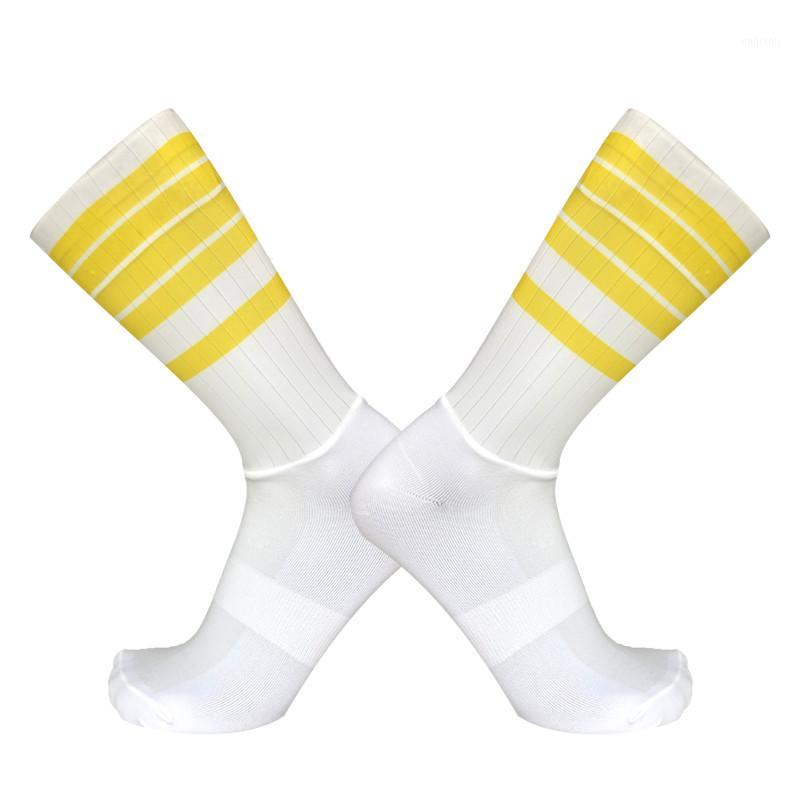 

New non-slip silicone cycling socks road cycling sport socksYellow striped socks1, Yellow