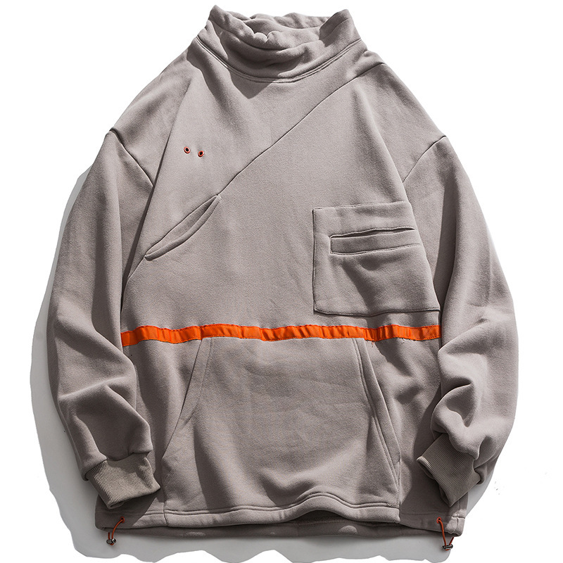 

and American European Hip-hop Functional Pocket Seamy Men's Fashionable Sweatshirt Loose Fashion Brand Couple's Sweater Josw, Blue