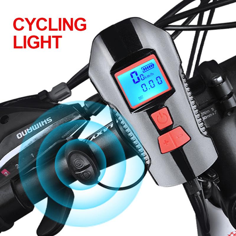 

Waterproof USB Rechargeable LED Odometer Bicycle Computer With Light Cycling Speedometer To Bike Light Front