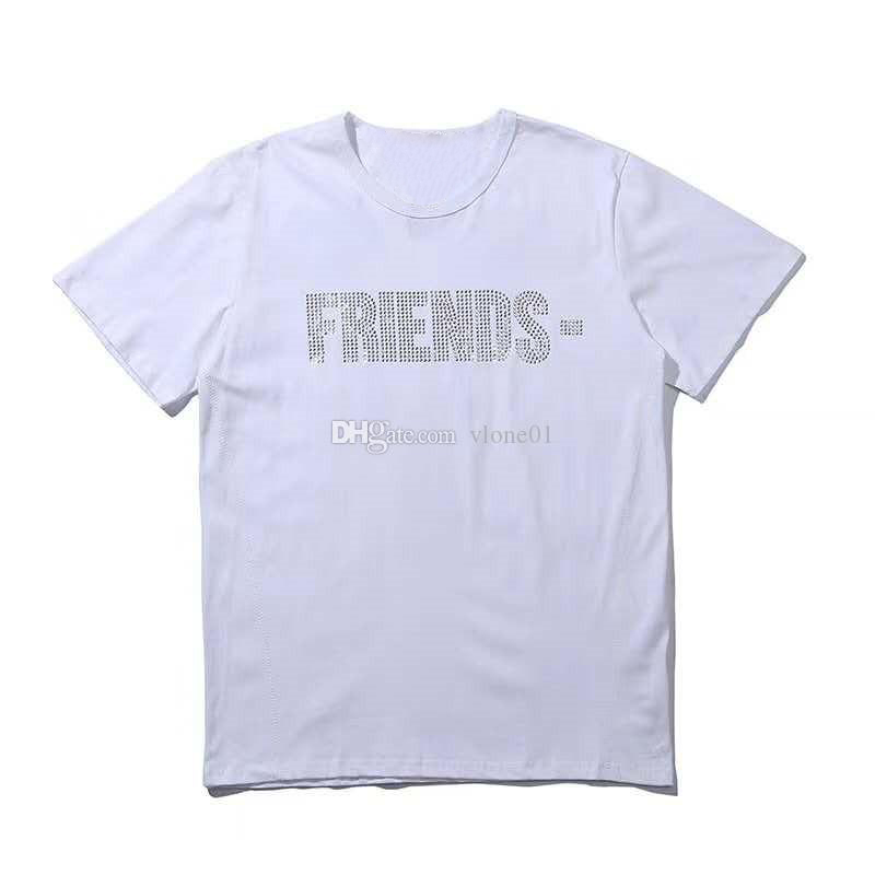 

Shirt T Womens Hip Hop Designer Women Tops Friends Cotton Short Sleeve Big V Mens Tees size -XL XAZZ, White