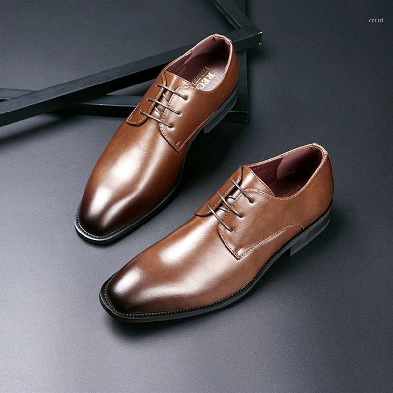 

Hot sell mens leather shoes men's dress shoes British Style lace up Pointed toe low top flats 2 colors D12-111, Black