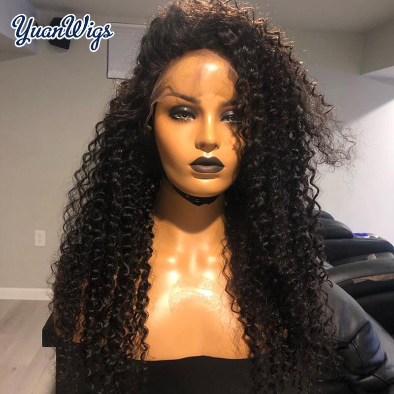 

Mongolian Kinky Curly Lace Front Wigs Human Hair 28Inch 30Inch Curly Lace Closure Wig Pre Plucked Transparent Frontal Wigs, Natural color
