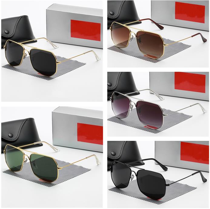 

Five colors men aviator sunglasses fashion classic luxurys designers high quality driving polarized glasses with BOX 1971, White;black