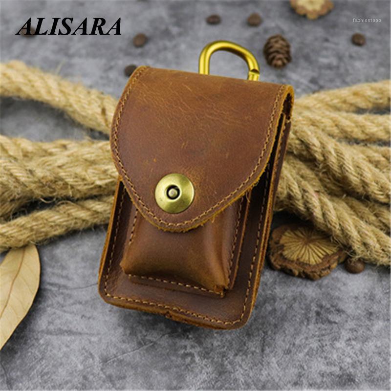 

Men Cell Mobile Phone Case Cover Purse Cigarette Money Hip Belt Waist Bag wallet Genuine Leather vintage Outdoor bags1, Sky blue