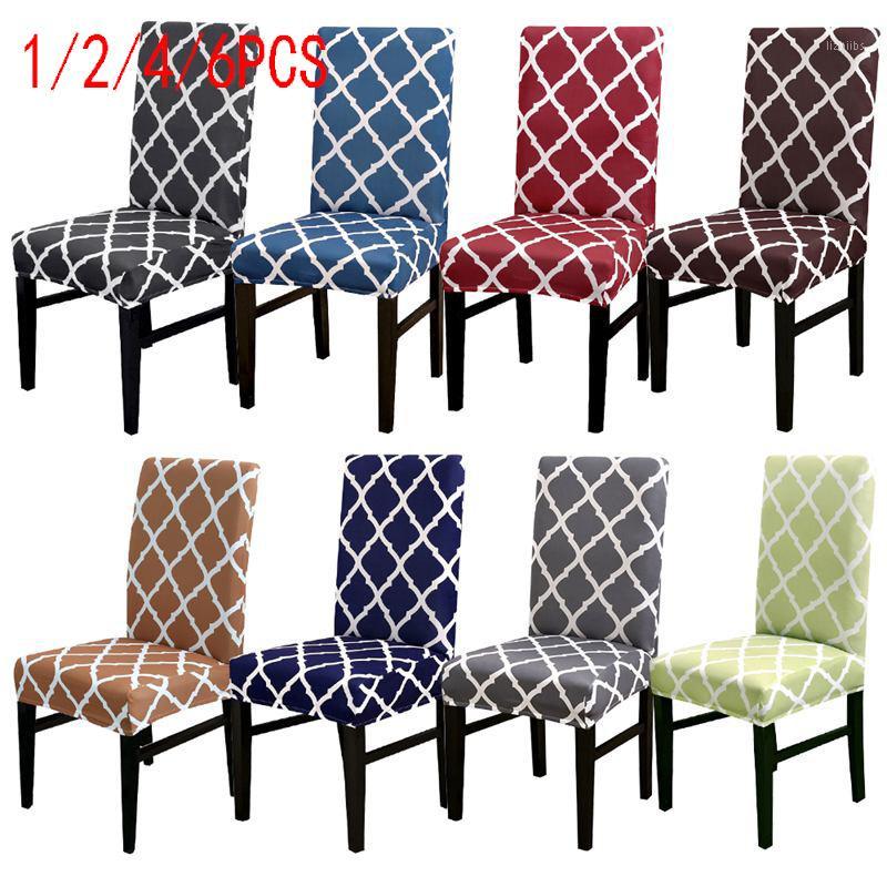 

1/2/4/6pcs Geometric Print Chair Cover Dining Elastic Chair Covers Cloth Universal Stretch Multifunctional Spandex Cover Chairs1