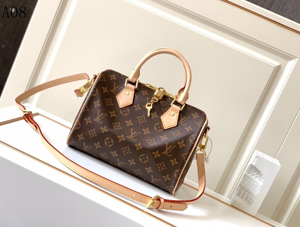 25cm MAIDA Beaubourg HOBO desinger bag women lady canvas embossed genuine calf leather zipped handbag top handle purse strap shoulderbag tote M45