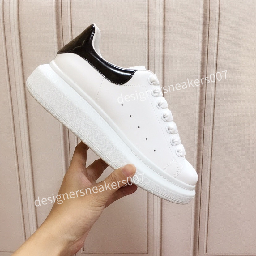 

2021TOP Women Shoes Men's Leather Lace Up Platform Oversized Sole Sneakers White Black Casual hc191001, 08
