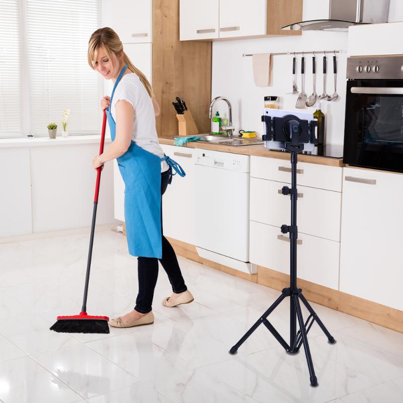 

Universal Rotating Tablet Tripod Stand Adjustable Tablet Floor Mount Holder for 7 to 10 Inch Tablets (Black