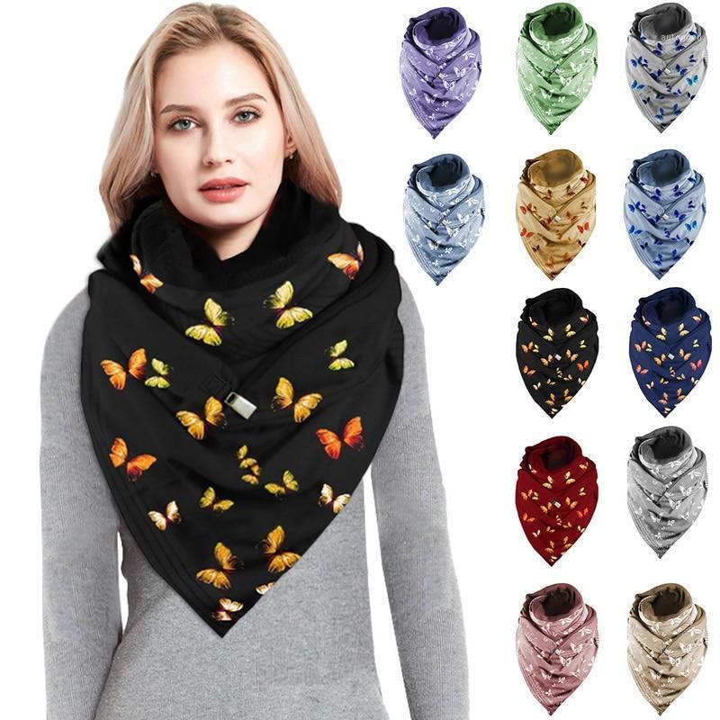 

Scarves Fashion Spring Winter Women Scarf Warm Print Button Wrap Casual Neck Bandana Headband Hijabs Stoles1