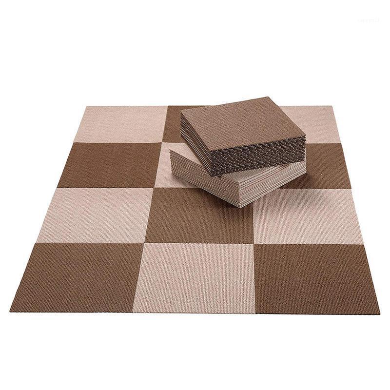 

Adhesive Free Self Suction Splicing Carpet Floor Mat Home Living Room Bedroom Bathroom Stairs Non-slip Mat Waterproof oil proof1, Coffee 2pcs