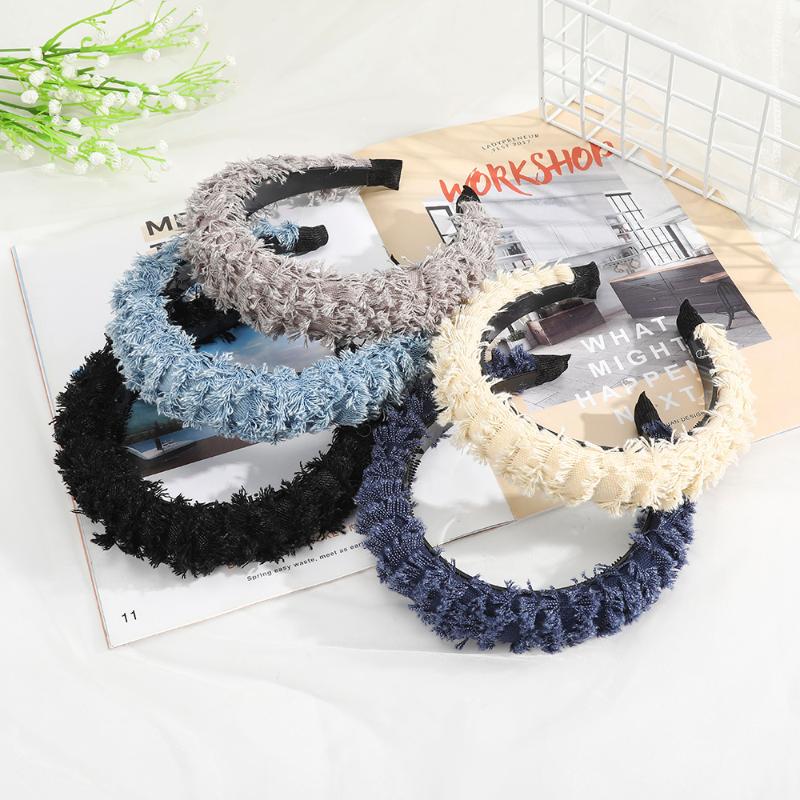 

Headband Solid Color Hairy Sponge Filling Hairband For Women Girls Hair Bands Turban Hair Hoop Bezel Female Accessories