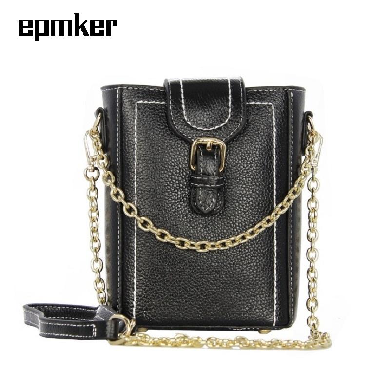 

EPMKER 2021 Mini Crossbody Bag Chains Shoulder Bag Cute Side Fashionable Purses and Handbags Luxury Designer Clutch Bags, Black