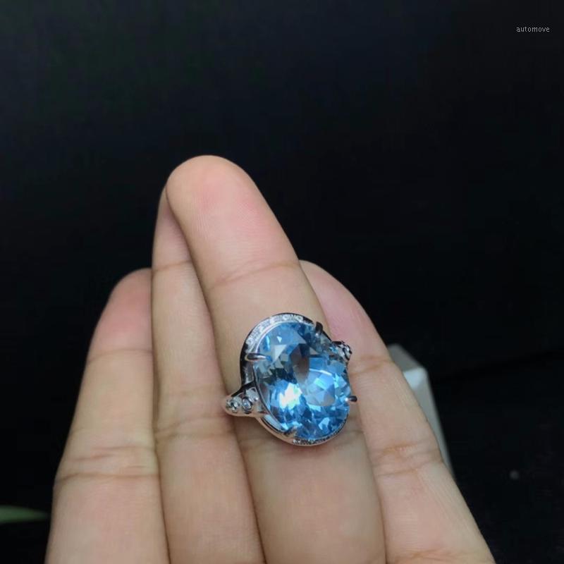 

10 natural topaz ring, large gemstone color, exquisite craftsmanship, 925 silver inlay1