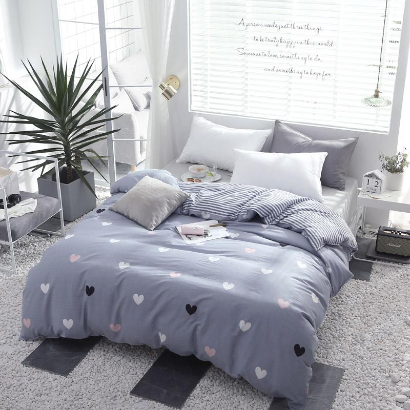 

Luxury Modern Style Love Pattern Twin FUll Queen King Size Soft Duvet Cover Fiber Cotton Quilt Cover Only Bedding Set, 17