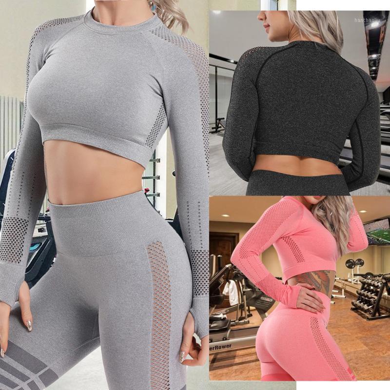 

Women Gym Yoga Tops Push Up Yoga Shirts Long Sleeve Workout Tops Fitness Running Sport Shirts Training Sportswear Sexy1, Black