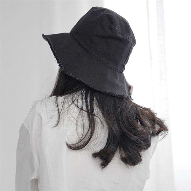 

Johnature Japanese Yamamoto Bucket Hat 2021 Four Season New All Match Sunscreen Black Women Hats
