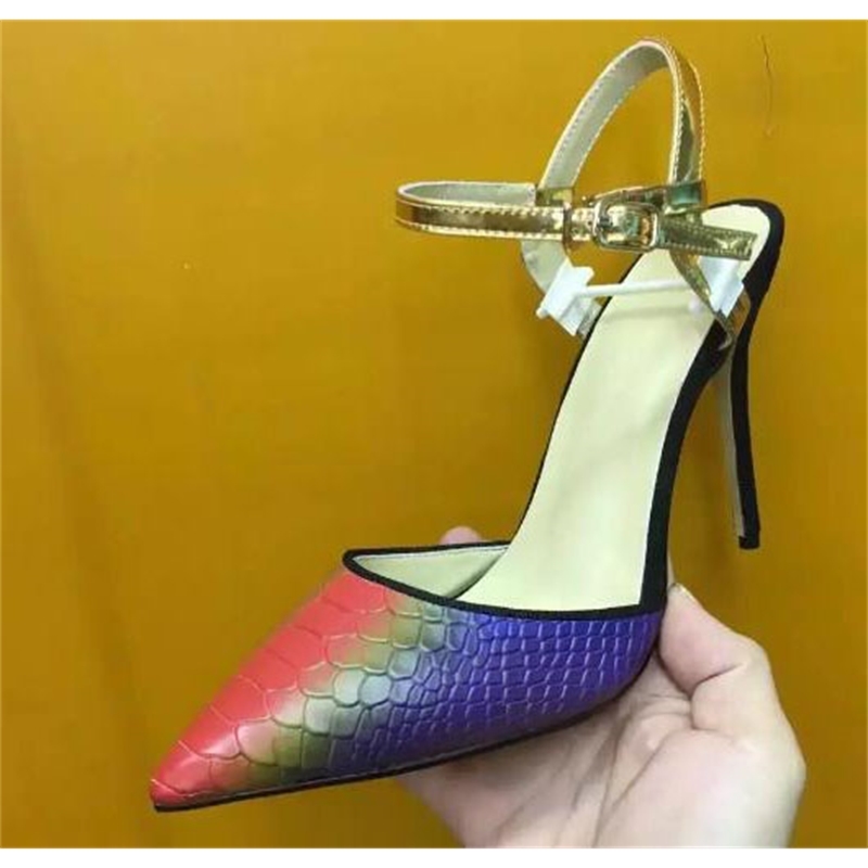 

with Cop Sexy in a Crooked Ladies Gradient Colors Leather Python Bombs Stiletto Party of High Leaping Women's Shoes Pointed Toe Mode T5ph, As pic
