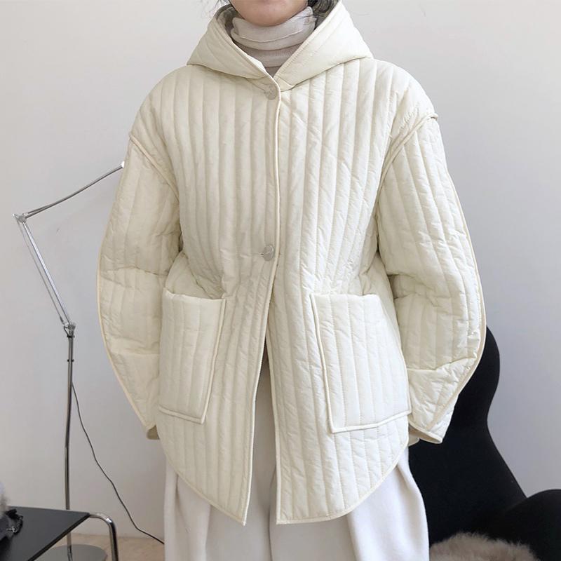

Women Winter Parkas Hooded Coat Oversize Loose, White