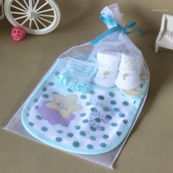 

High Quality Cotton Infant Products 3 Pcs Set =Cartoon Baby Bib Slobber Towel+Newborn Anti Scratch Mittens+Sockings & Hosiery1