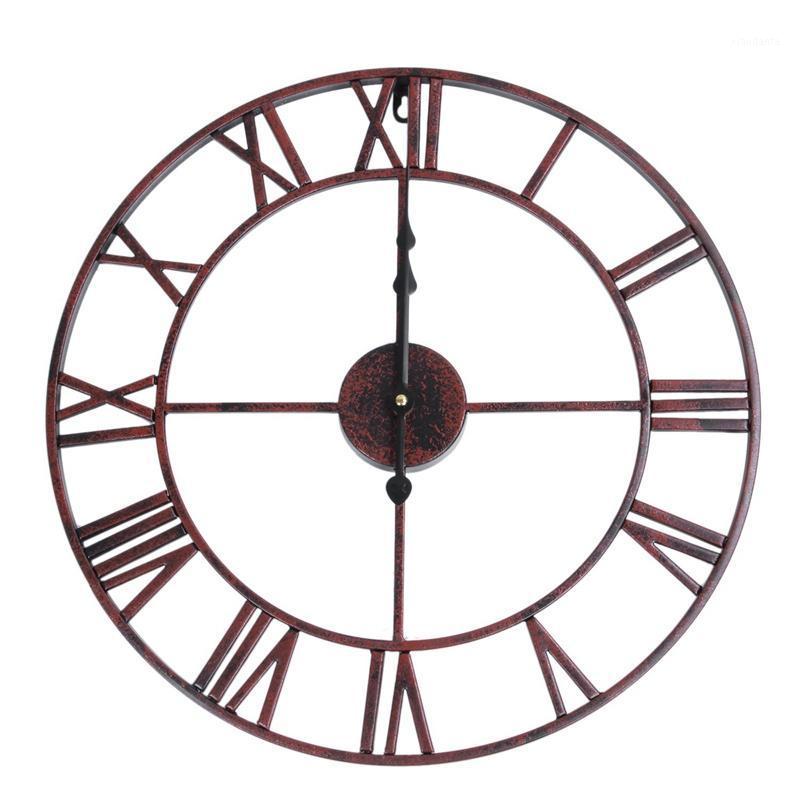 

Extra Large Vintage Style Statement Metal Wall Clock Country Style - Chocolate color1