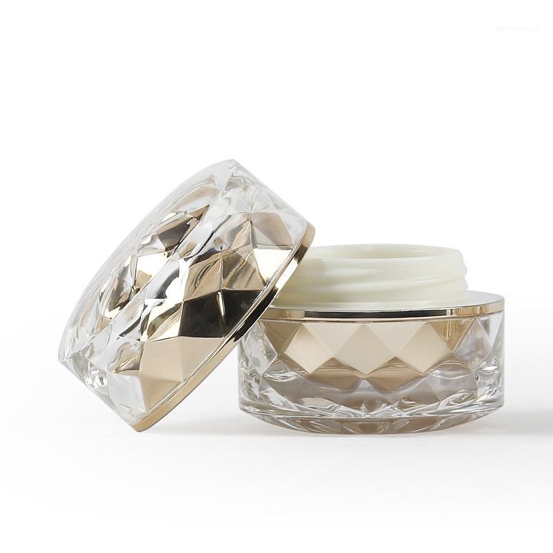 

7g Empty Emulsion Cream Container Gold Silver Acrylic Double Refillable Cosmetic Container Essence Eye Cream Jar 50 pcs/lot1