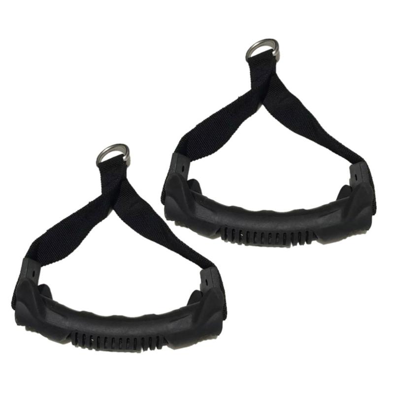 

2pcs D Ring Pull Rope Handle Arm Tricep Pulldown Training Rope Handle V Bar Gym Training Arms Strength Fitness (Black