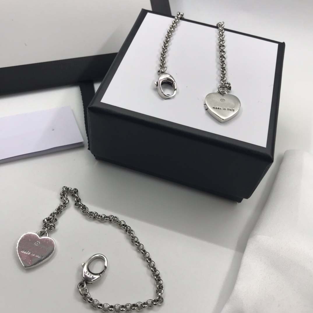

Designer Love Heart Necklace Charm Bracelets For Women Luxury Chain Bracelet smooth-surface Made In Italy Jewelry Brace lace