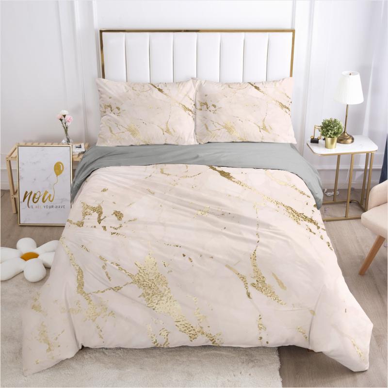 

3D Bedding Set Printed Duvet Cover Set Pillowcases Comforter Quilt Blanket Cover Queen/King Nordic leaves, Pink 013-white-d