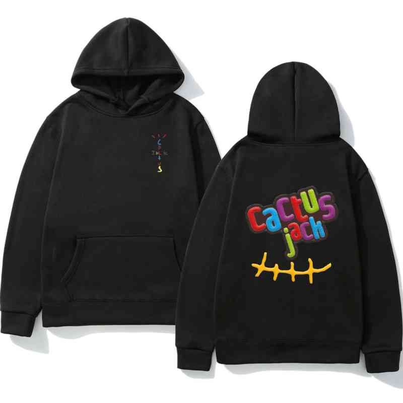 

Rapper Travis Scott Cactus Jack Raiow Alphabet Hooded Sweatshirt Street Hip-hop Teen Trendy Fashion Hoodie Black Pullover Men, Red
