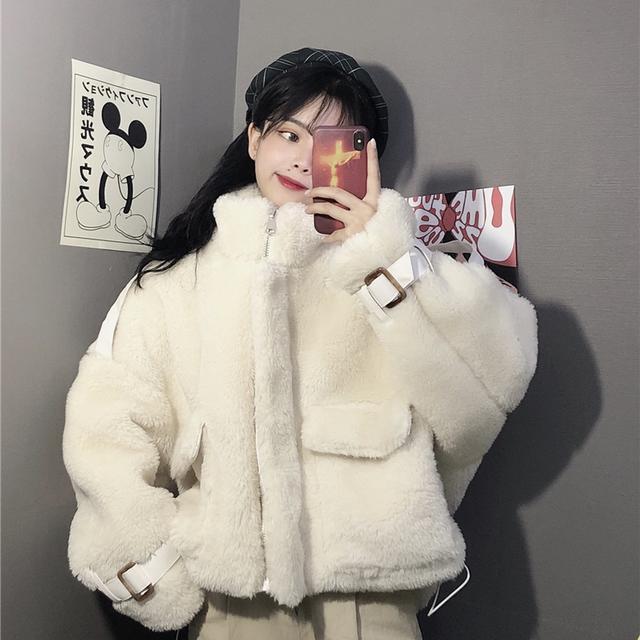 

Women 2021 Autumn Winter Fashion Teddy Coat Female Faux Fur Coat Jacket Thick Warm Fake Fleece Fluffy Ladies Casual Overcoat C72, White