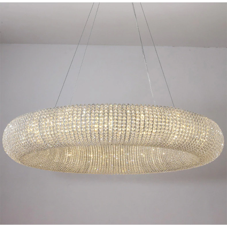 

Modern Chrome Round Design Crystal Chandelier Lighting For Bedroom Living Room Indoor Light Fixtures LED Cristal Lustre
