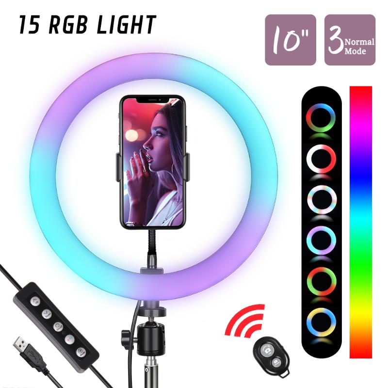 

10inch LED Ring Light Photography Selfie Ring Lighting with Tripod Stand for Smartphone Youtube Makeup Video Studio Lamp