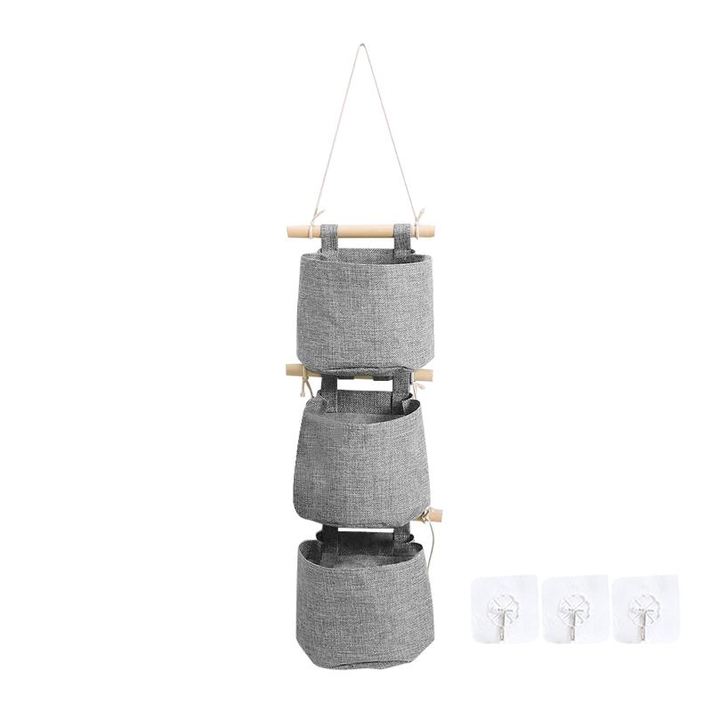 

Closet Organizer Bathroom Home Decor Sundries Cotton Linen Hanging Storage Bag Wardrobe Washable Bedroom Detachable Foldable, Green