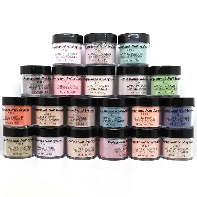

#FOZ89..Dipping Acrylic 2in1 Powder For Nails Color Pigment Powder For Acrylic Nails Set Colors Set 20 Color/Set