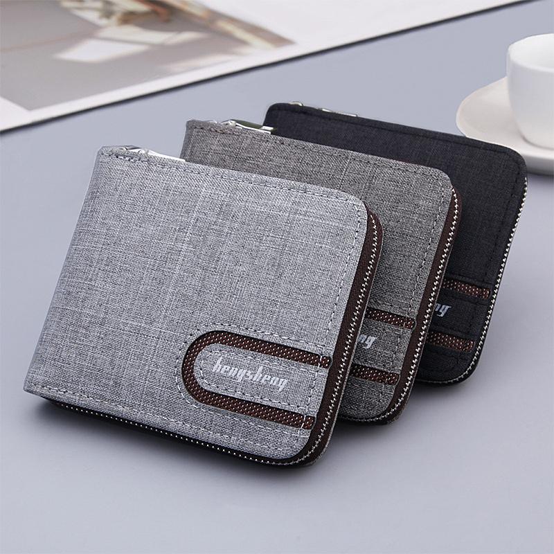 

Men Leather New Fashion Wallets Premium Product Zipper Wallets for Men Short Black Wallet Portefeuille Homme Coin Holder Black
