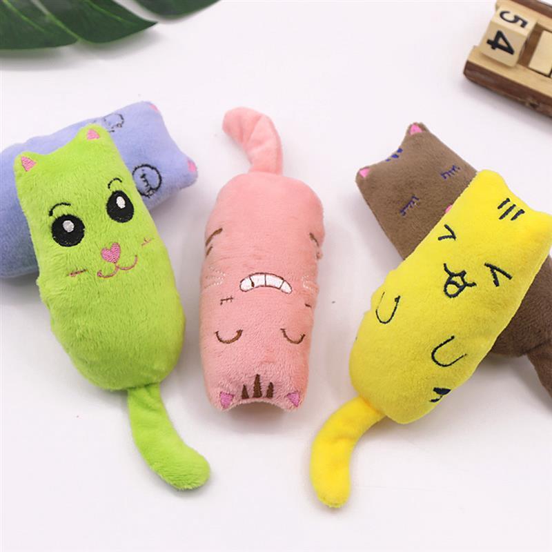 

Teeth Grinding Catnip Toys Funny Interactive Plush Cat Toy Pet Kitten Chewing Vocal Toy Thumb Bite Cat Mint For Cats