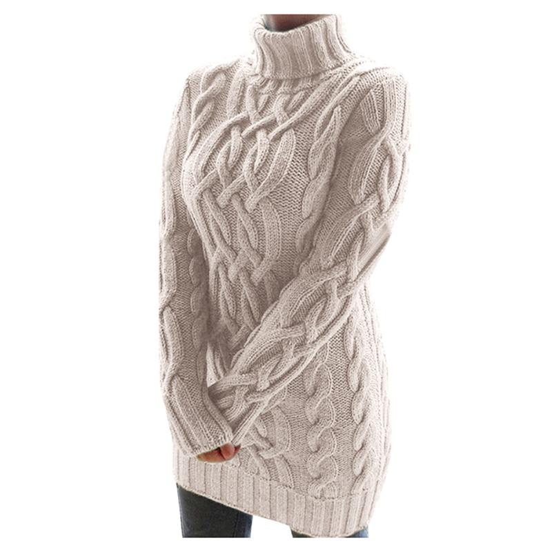

Women Winter Sweaters Dress High Waist Loose Sweater Dress Long Sleeve Pullover Jumper Women White Black Gray Fashion Sweater