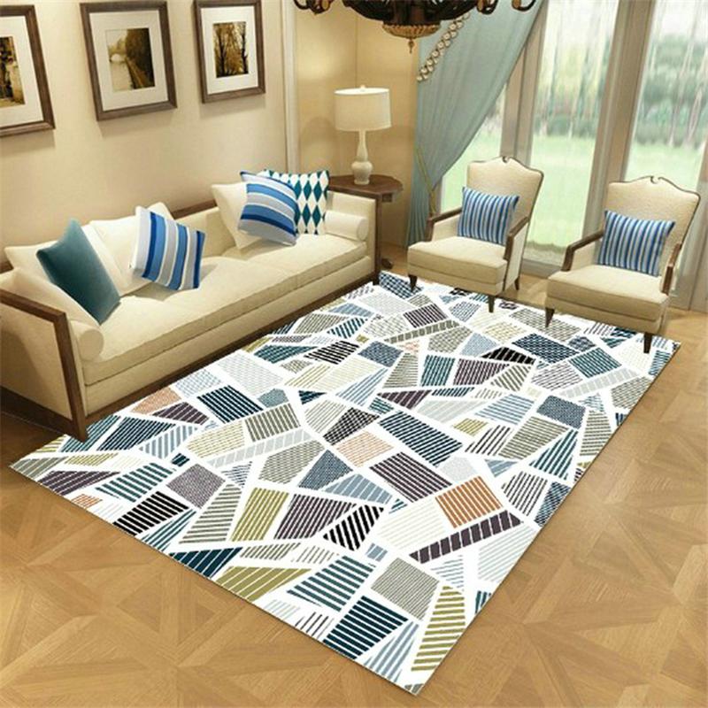 

Modern Style 3D Printing Rug for Living Room Loop-pile Velvet Bathroom Mat Doormat Corridor Kitchen Rug Geometric Floor Area, No.8