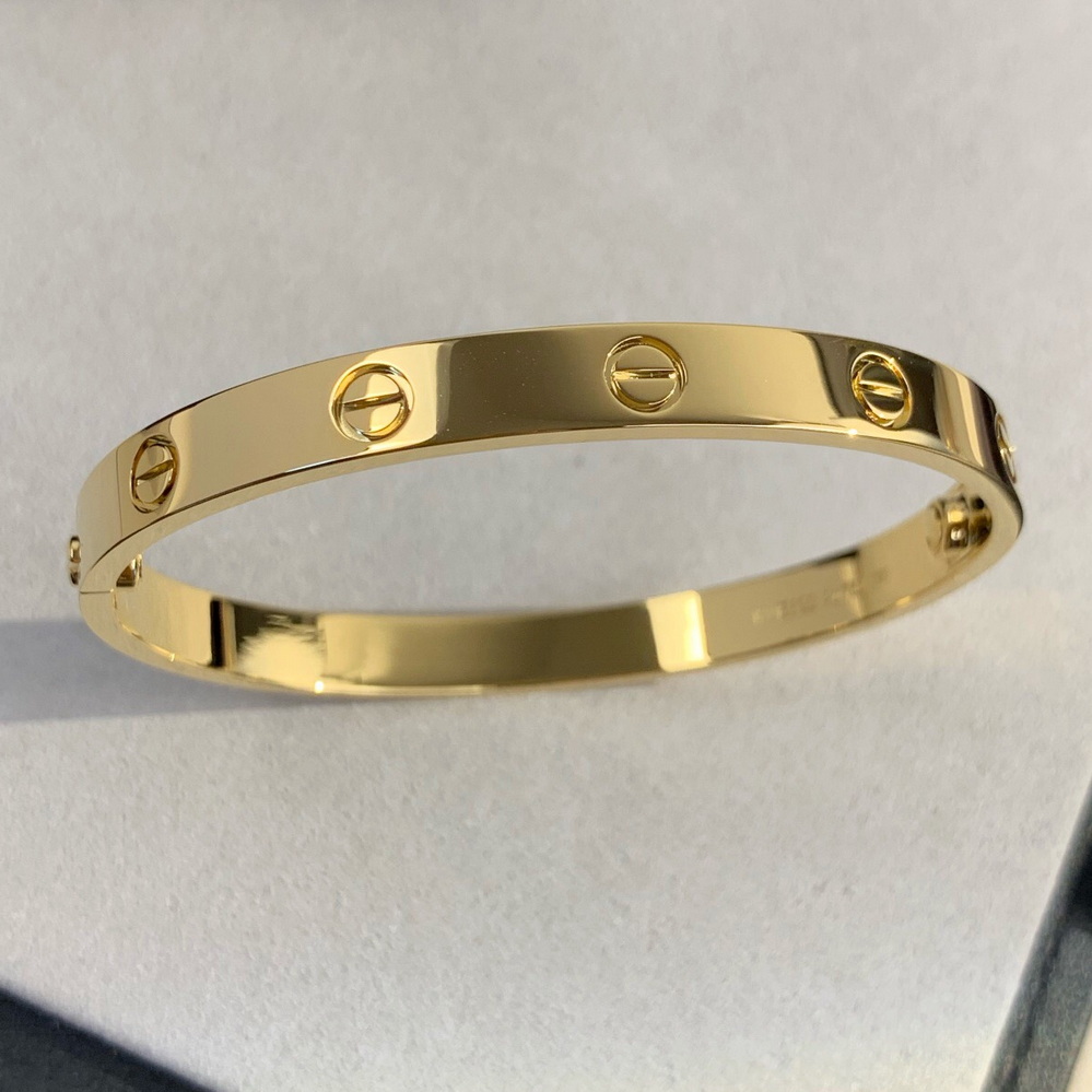 

Love series gold bangle Au 750 18 K never fade 18-21 size with box with screwdriver official replica top quality luxury brand jewelry premium gifts couple bracelet