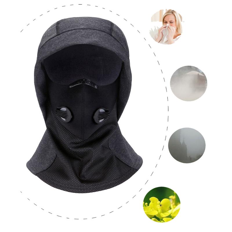 

Windproof Cycling Cap Waterproof PU Thermal Fleece Balaclava Comfort Black Multiple Protections Hat For Ski Camping Headgear, As pic