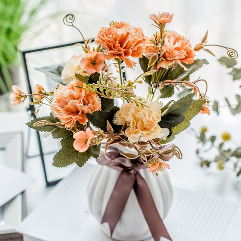 

Wedding Decoration 30cm Artificial Silk Carnation Flowers Fake Flowers Scrapbooking DIY Wreaths for Monther's Day Gifts Floral, Orange