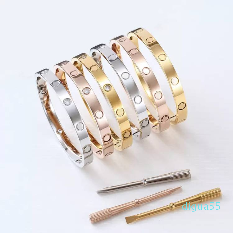 

designer luxury Bangle female stainless steel screwdriver couple love bracelet mens fashion jewelry Valentine Day gift