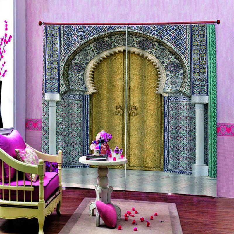 

3D Curtain Window European Luxury Roman Curtains Living Room Bedroom Window Trentment Blackout Shade Thick Drapes, As pic