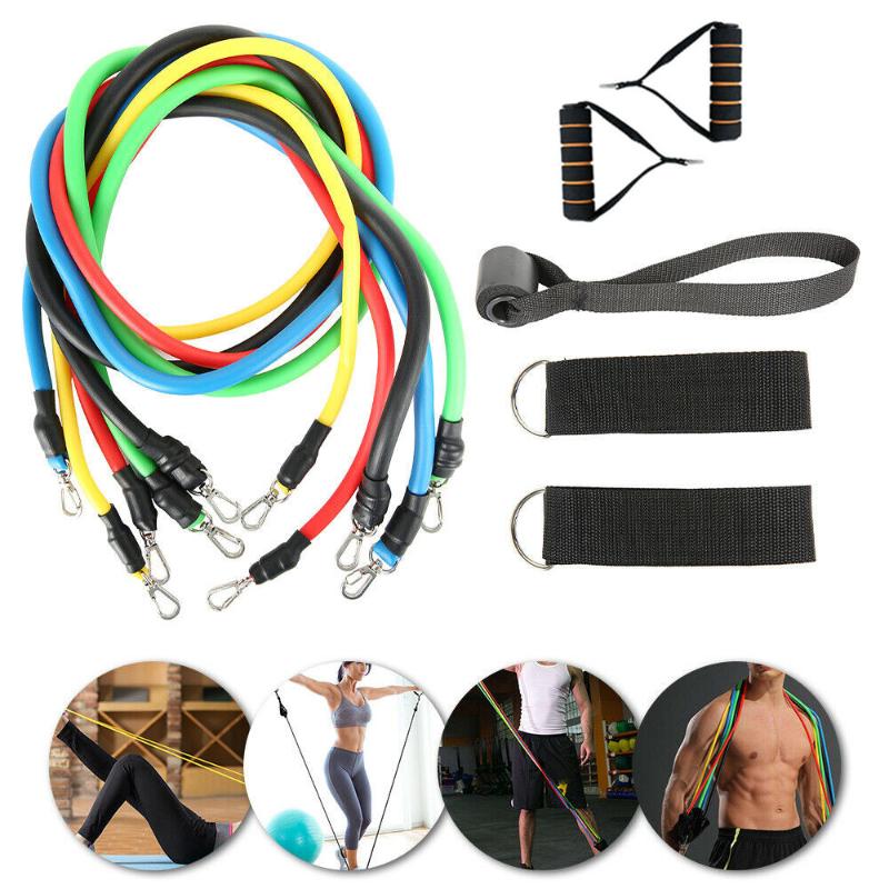 

11pcs/set Fitness Pull Rope Resistance Bands Latex Strength Gym Equipment Home Elastic Exercises Body Fitness Workout Equipment