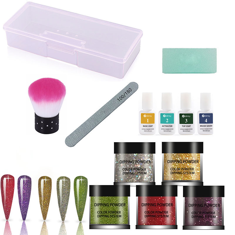 

Nail Dip Powder Kits With Accessories Acrylic Gel Buffer Cleaning Brush Tools Dipping Powder Set For Nails