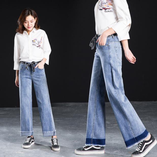 

Denim Baggy Pants Legs Tall-waisted Women New Down Jeans Mrb2, Blue