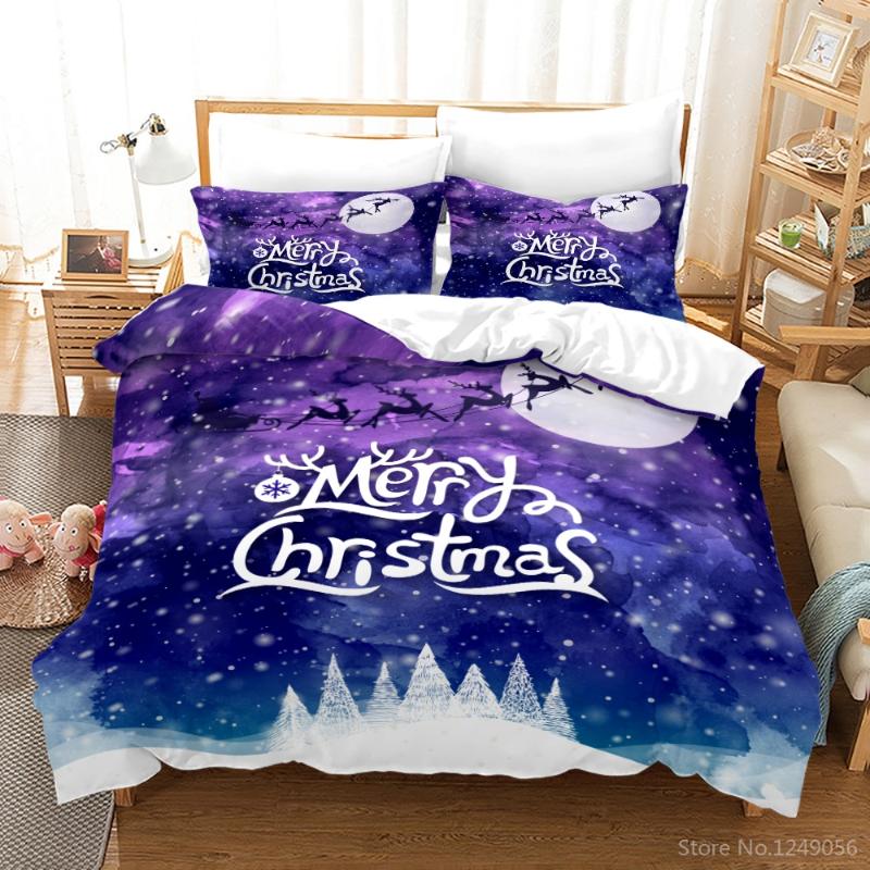

New Children 3d Merry Christmas Printed Bedding Set Elegant Boys Girls Bedroom Decor Pillowcases Duvet Cover Set Dropshipping