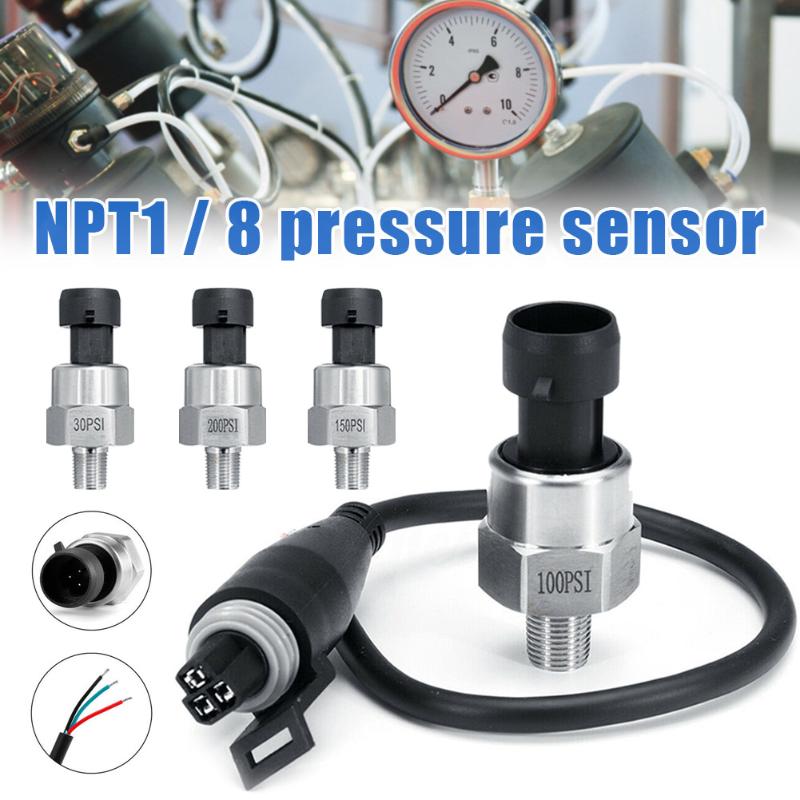 

1/8 NPT Thread Stainless Steel Pressure Transducer Sender Sensor Gas Oil Pressure Transmitter PUO88