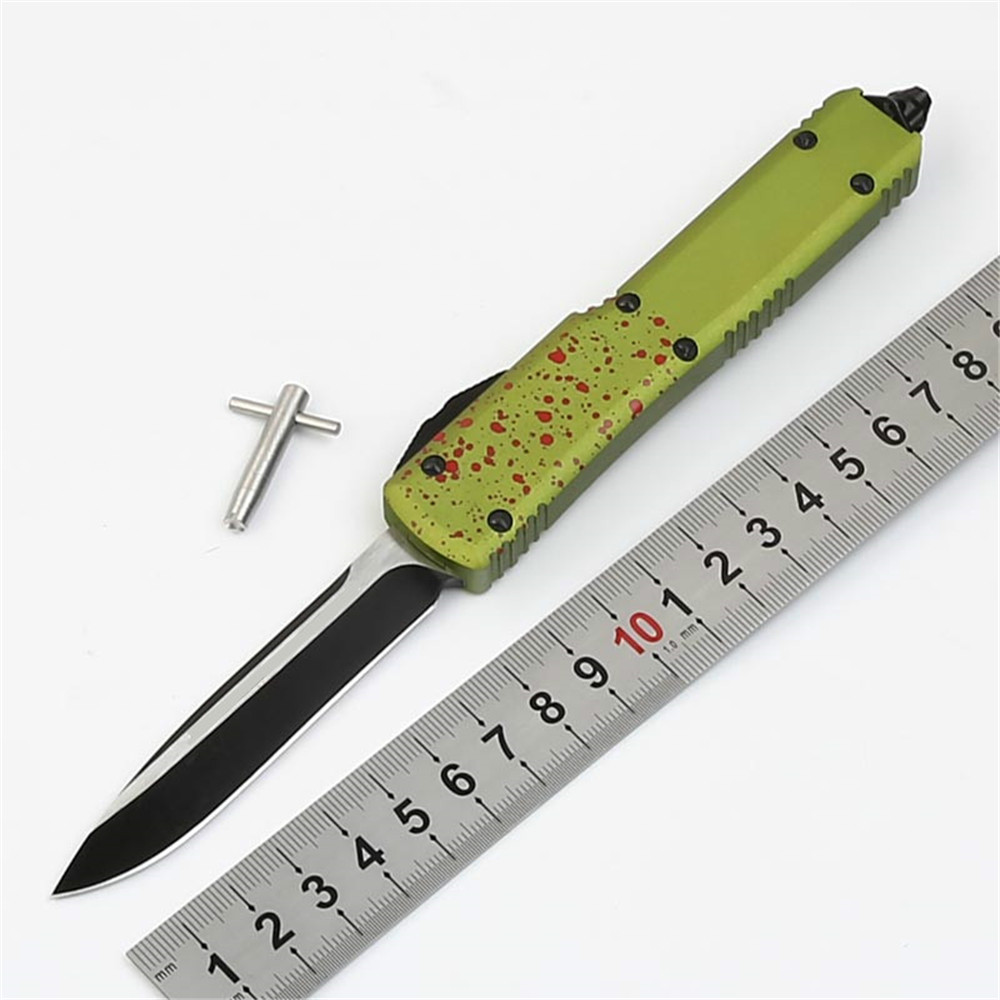 

Microtech UT70 outdoor camping knife 7CR17 blade Aluminum alloy black titanium handle tactical hunting edc pocket automatic knife