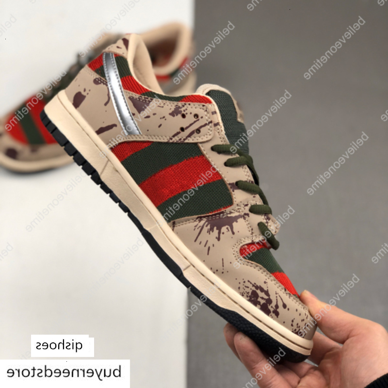 

SB Pro Low Freddy Krueger Running Shoes Degrees Mesh Green Men Women Cement Black Grey Red Fire Designer Sport Trainers Sneakers SIZE 36-45, 15